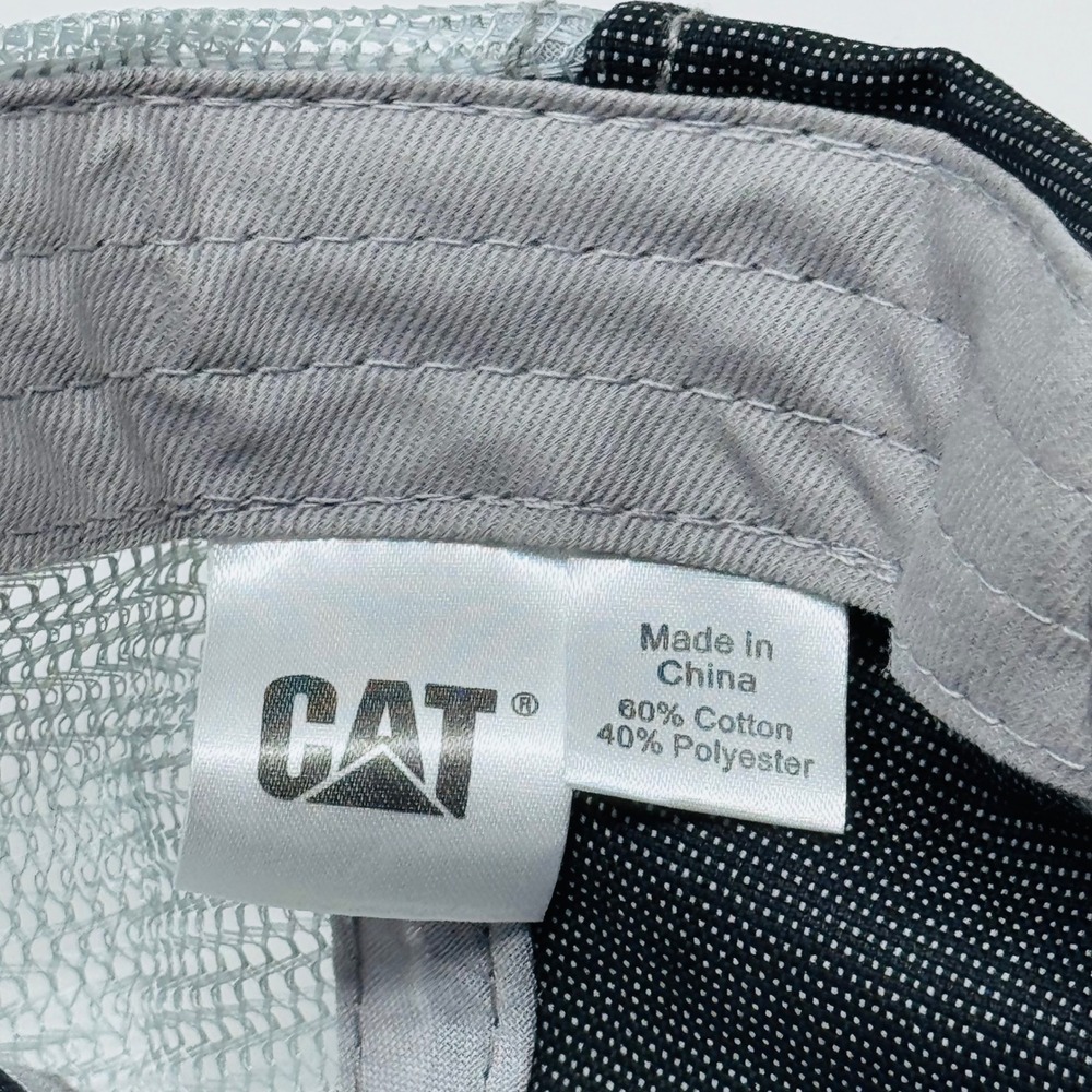 CAT Trucker Hat Mens OS Navy Workhorse Mesh Cap Distressed Logo Wiese Adjustable - Picture 4 of 5